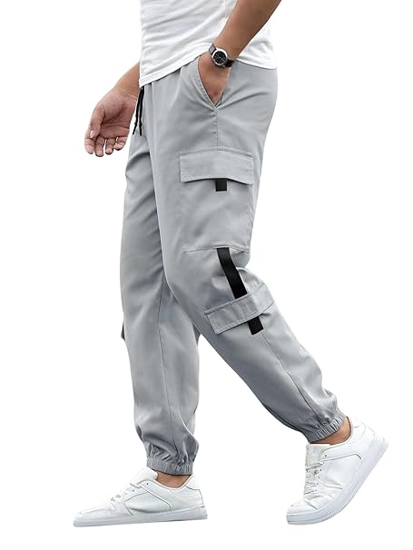 Men's Solid Cargo Pant Grey