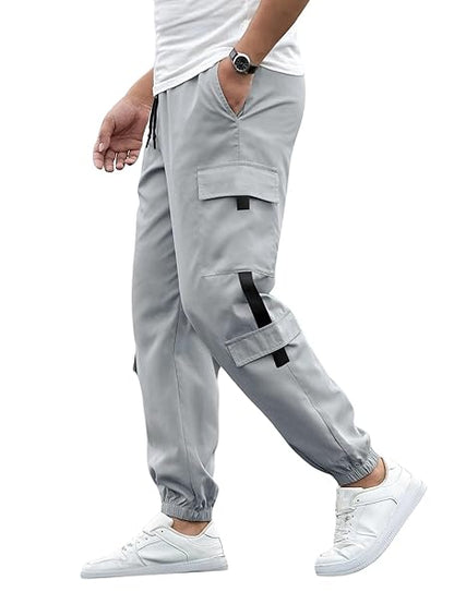 Men's Solid Cargo Pant Grey